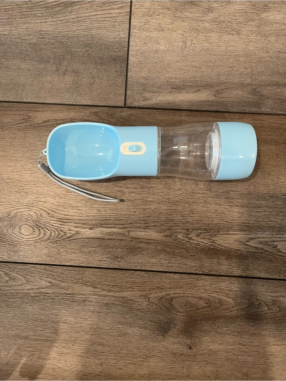 Portable Light Blue Pet Water Bottle with Bowl
